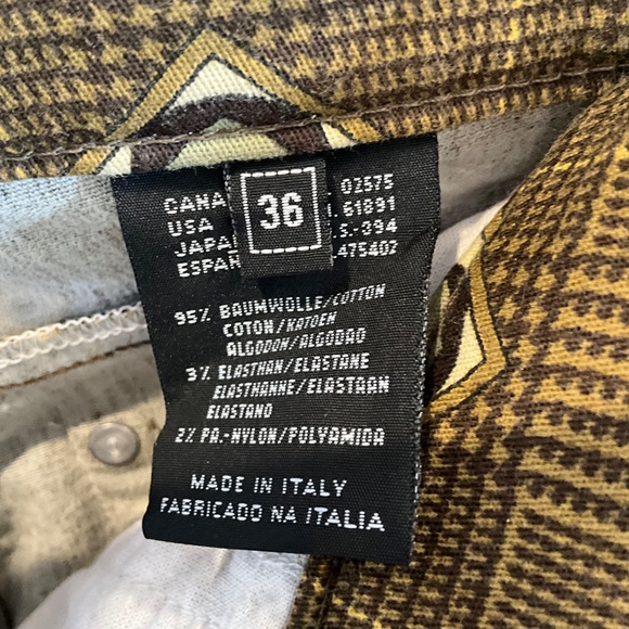 VTG 90s Plaid Preppy Funky Pants Tiki Academia Geometric Green High Waist EU36 - Picture 9 of 11